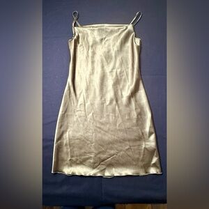 Bebe Olive Green Cowl Neck Slip Dress